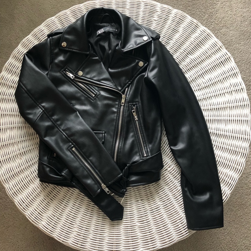 ZARA black leather jacket